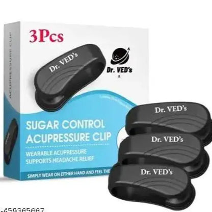 Dr.VED's (3Pcs)LI4 Acupressure Clip for Diabetics Sugar Control,Headache &Tension Relief (Limited Time Offer – Buy 1, Get 2 FREE! 🎁