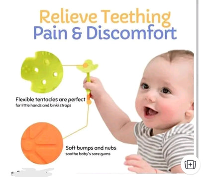 Your Child's First Step to Safety 5 Piece Organic Teether Combo! आपके बच्चे की सुरक्षा का पहला कदम: 5 पीस का ऑर्गेनिक टीथर कॉम्बो!